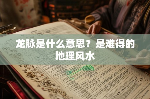 龙脉是什么意思？是难得的地理风水