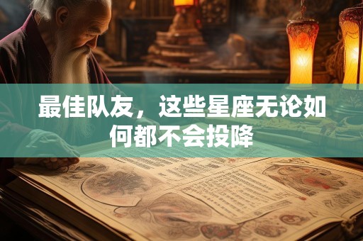 最佳队友，这些星座无论如何都不会投降