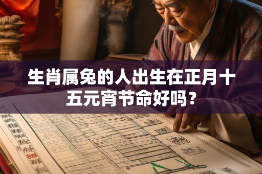 生肖属兔的人出生在正月十五元宵节命好吗？