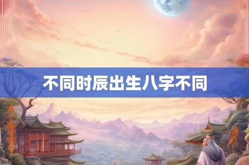 不同时辰出生八字不同