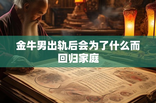 金牛男出轨后会为了什么而回归家庭