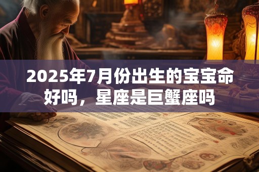 2025年7月份出生的宝宝命好吗，星座是巨蟹座吗