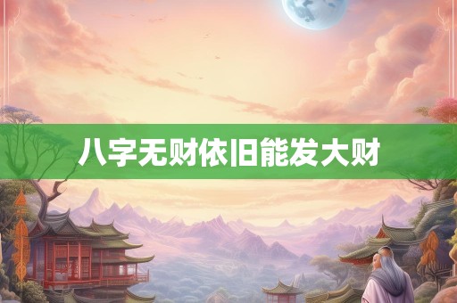 八字无财依旧能发大财