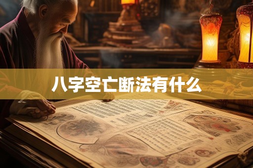 八字空亡断法有什么