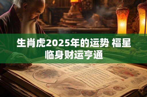 生肖虎2025年的运势 福星临身财运亨通