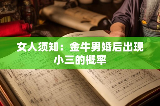 女人须知：金牛男婚后出现小三的概率