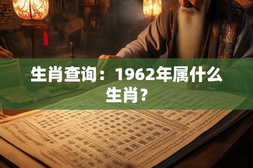 生肖查询：1962年属什么生肖？