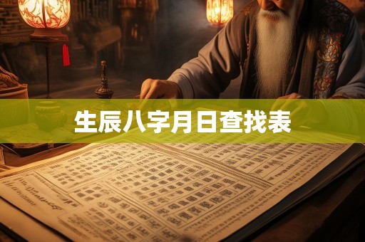 生辰八字月日查找表