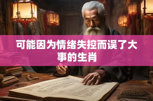 可能因为情绪失控而误了大事的生肖