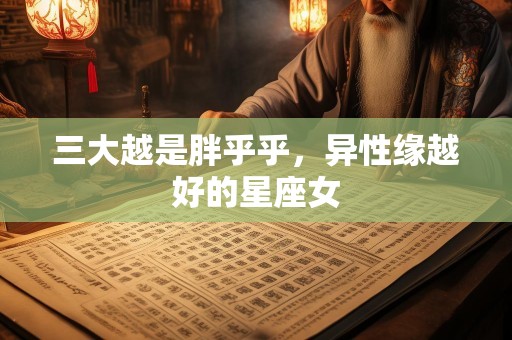 三大越是胖乎乎，异性缘越好的星座女