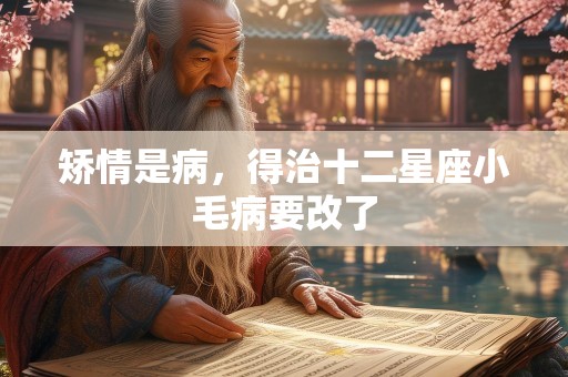 矫情是病，得治十二星座小毛病要改了