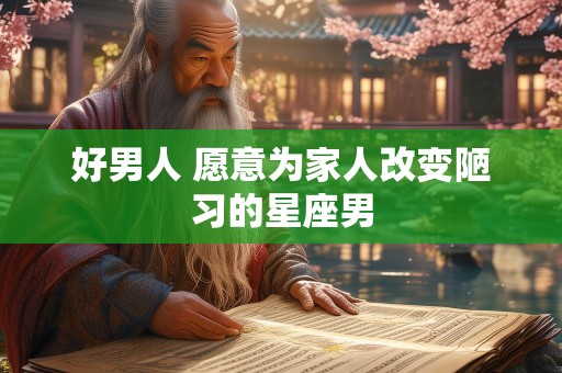 好男人 愿意为家人改变陋习的星座男