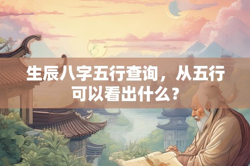 生辰八字五行查询，从五行可以看出什么？