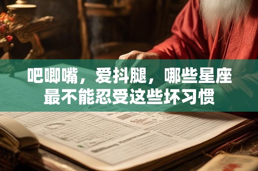吧唧嘴，爱抖腿，哪些星座最不能忍受这些坏习惯