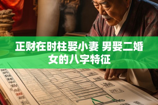 正财在时柱娶小妻 男娶二婚女的八字特征