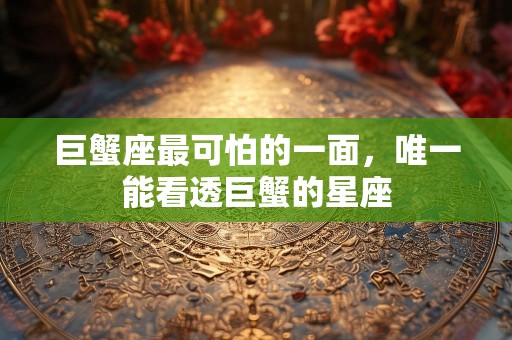 巨蟹座最可怕的一面，唯一能看透巨蟹的星座