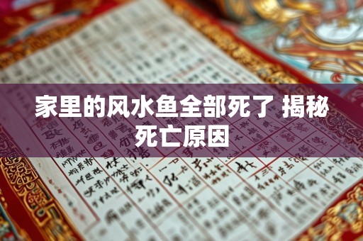 家里的风水鱼全部死了 揭秘死亡原因