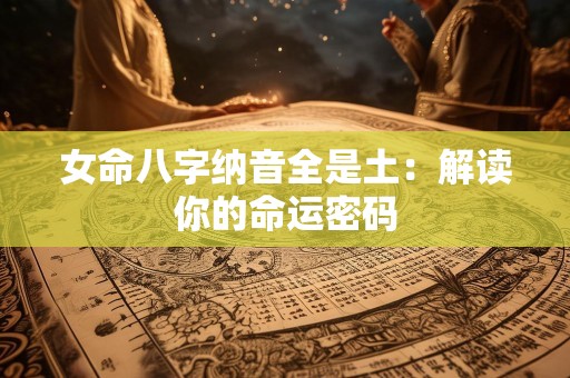 女命八字纳音全是土：解读你的命运密码