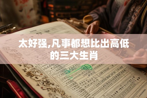 太好强,凡事都想比出高低的三大生肖