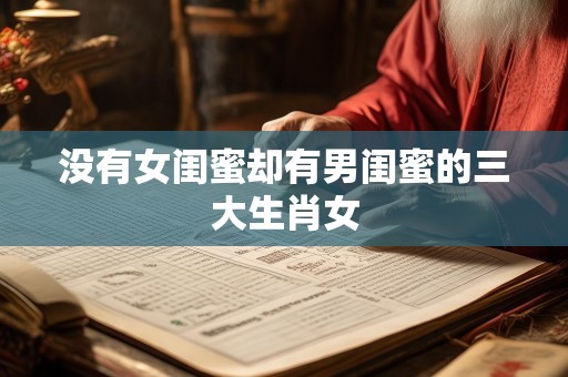 没有女闺蜜却有男闺蜜的三大生肖女