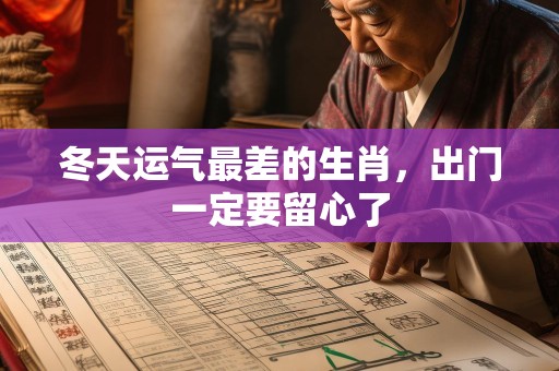 冬天运气最差的生肖，出门一定要留心了