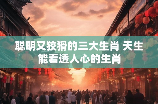 聪明又狡猾的三大生肖 天生能看透人心的生肖
