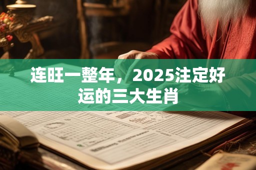 连旺一整年，2025注定好运的三大生肖