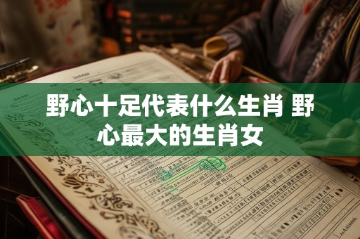 野心十足代表什么生肖 野心最大的生肖女