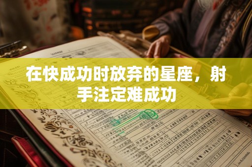 在快成功时放弃的星座，射手注定难成功