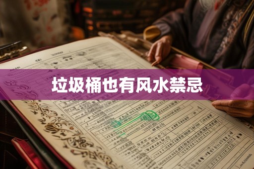 垃圾桶也有风水禁忌