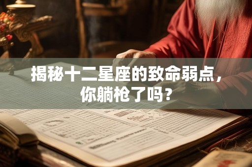 揭秘十二星座的致命弱点，你躺枪了吗？