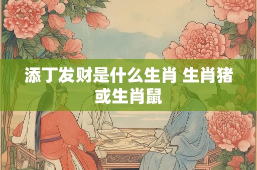添丁发财是什么生肖 生肖猪或生肖鼠