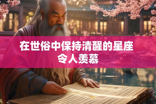 在世俗中保持清醒的星座 令人羡慕