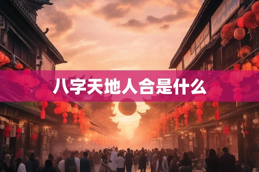 八字天地人合是什么