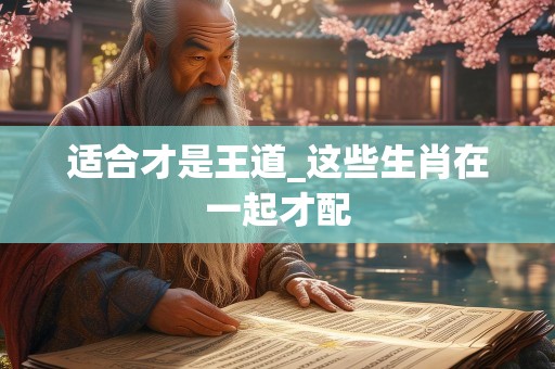 适合才是王道_这些生肖在一起才配