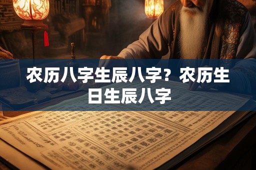 农历八字生辰八字？农历生日生辰八字