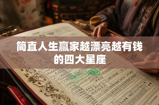 简直人生赢家越漂亮越有钱的四大星座