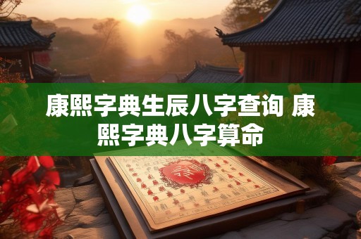 康熙字典生辰八字查询 康熙字典八字算命