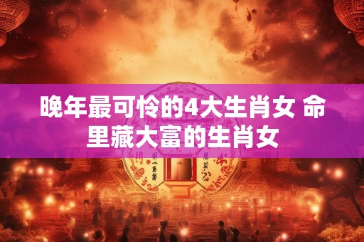 晚年最可怜的4大生肖女 命里藏大富的生肖女