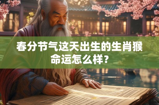 春分节气这天出生的生肖猴命运怎么样？