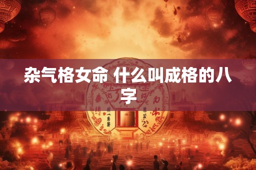 杂气格女命 什么叫成格的八字
