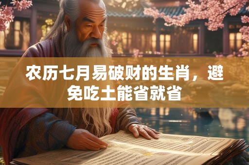 农历七月易破财的生肖，避免吃土能省就省