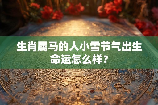 生肖属马的人小雪节气出生命运怎么样？