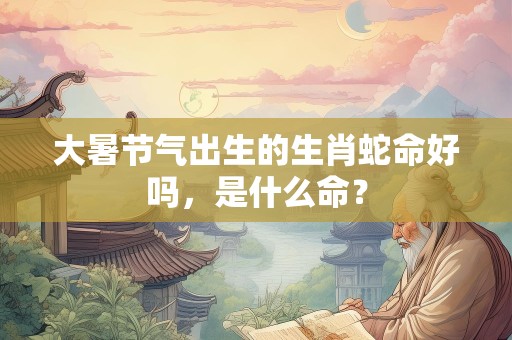 大暑节气出生的生肖蛇命好吗，是什么命？
