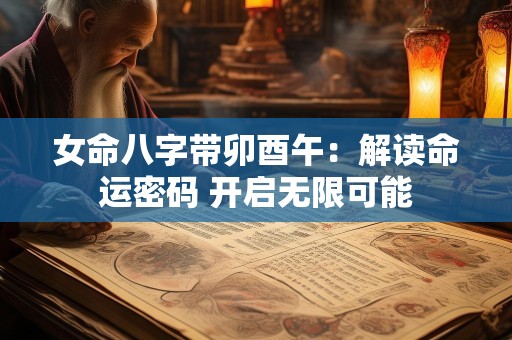女命八字带卯酉午：解读命运密码 开启无限可能