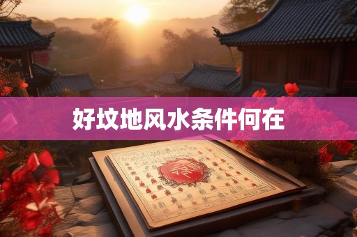 好坟地风水条件何在