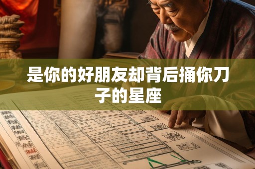 是你的好朋友却背后捅你刀子的星座