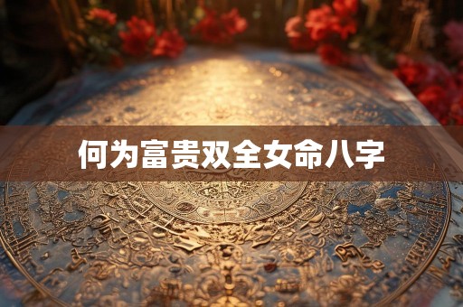 何为富贵双全女命八字