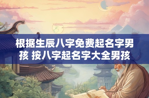 根据生辰八字免费起名字男孩 按八字起名字大全男孩