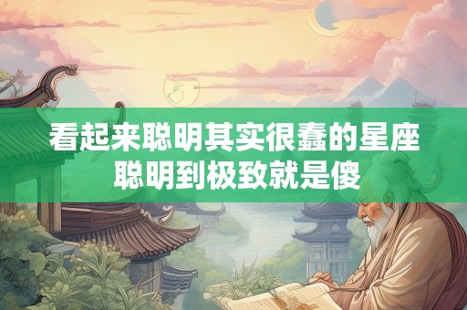 看起来聪明其实很蠢的星座 聪明到极致就是傻